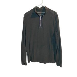 Calvin Klein Jeans Gray‎ Quarter-Zip 100% Cotton Pullover Long Sleeve Large